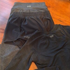 FLEO Bundle - Size Small - Leggings, High Rise Shorts, Long Sleeve Crop